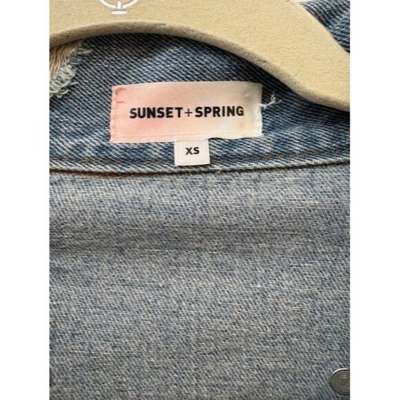 Distressed Denim Jacket With Studded Detail By Sunset + Spring - Picture 3 of 3